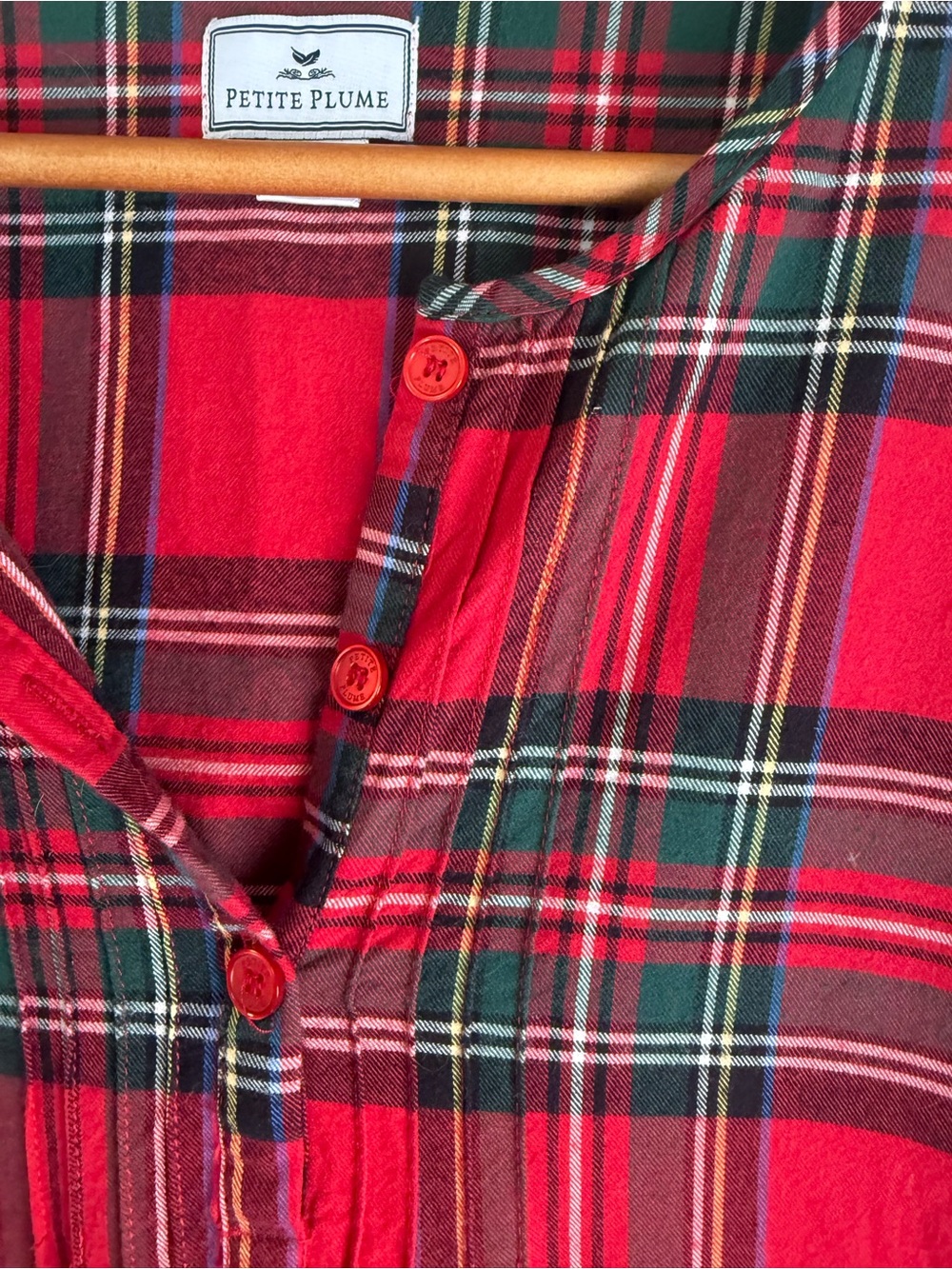 Petite Plume Nightgown, size medium, red plaid - Picture 7 of 9